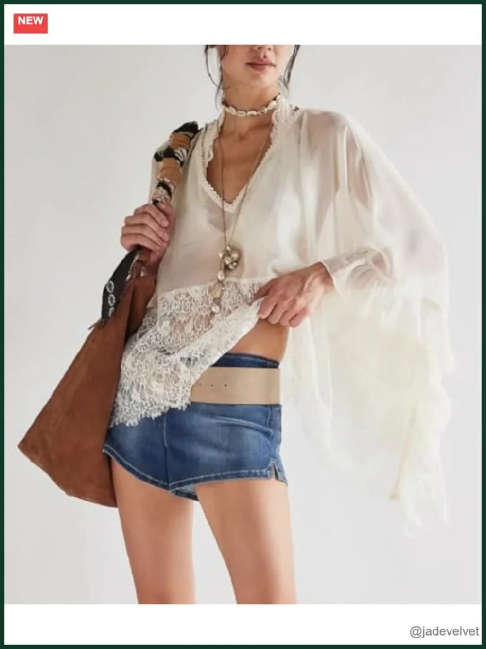 Sheer Lace Cover Up Poncho Blouse Batwing Sleeve Boho Beach Tunic Shirt